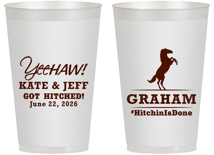 Personalized Wedding 14 oz Frosted Cups - Got Hitched | 296