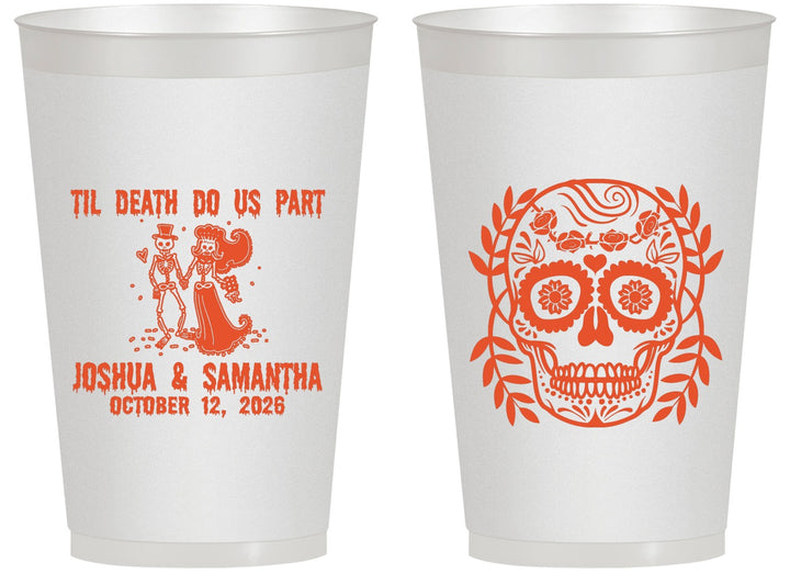 Personalized Wedding 14 oz Frosted Cups - Til Death Do Us Part | 297