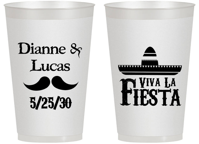 Personalized Wedding 14 oz Frosted Cups - Viva La Fiesta | 299