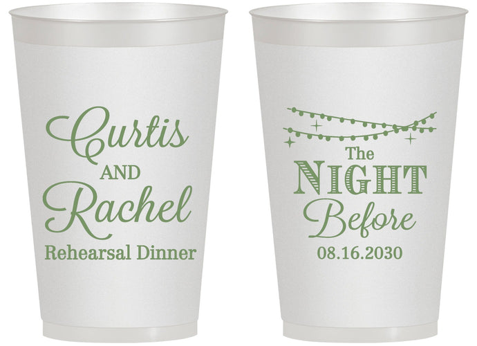 Personalized Rehearsal Dinner 14 oz Frosted Cups - The Night Before | 30006