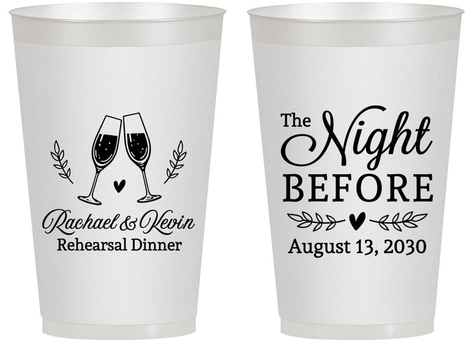 Personalized Rehearsal Dinner 14 oz Frosted Cups - The Night Before | 30008
