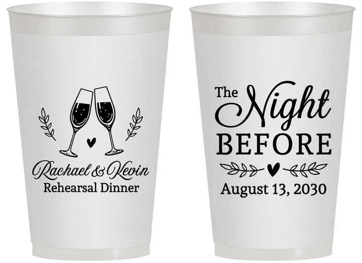 Personalized Rehearsal Dinner 14 oz Frosted Cups - The Night Before | 30008