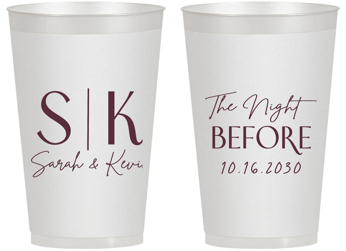Personalized Rehearsal Dinner 14 oz Frosted Cups - The Night Before | 30009