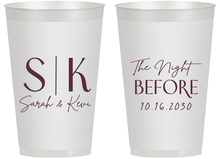 Personalized Rehearsal Dinner 14 oz Frosted Cups - The Night Before | 30009