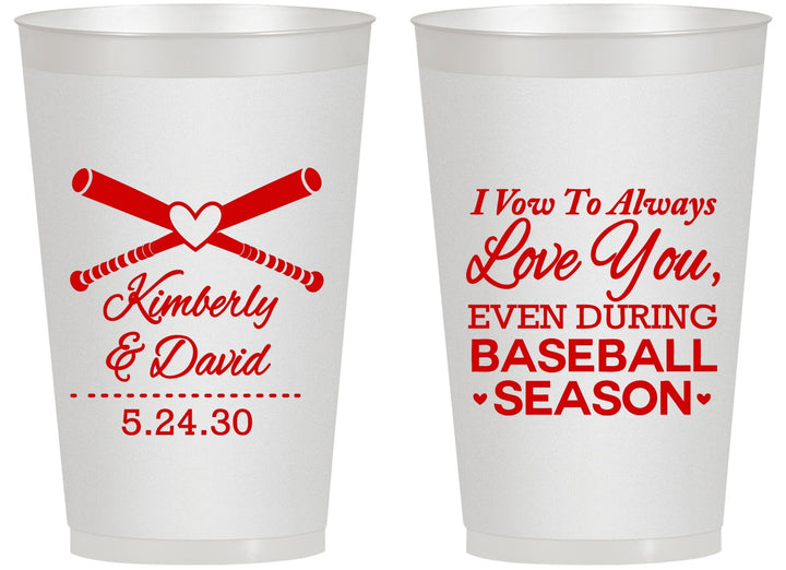 Personalized Wedding 14 oz Frosted Cups - Baseball | 301