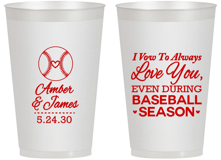 Personalized Wedding 14 oz Frosted Cups - Baseball | 303