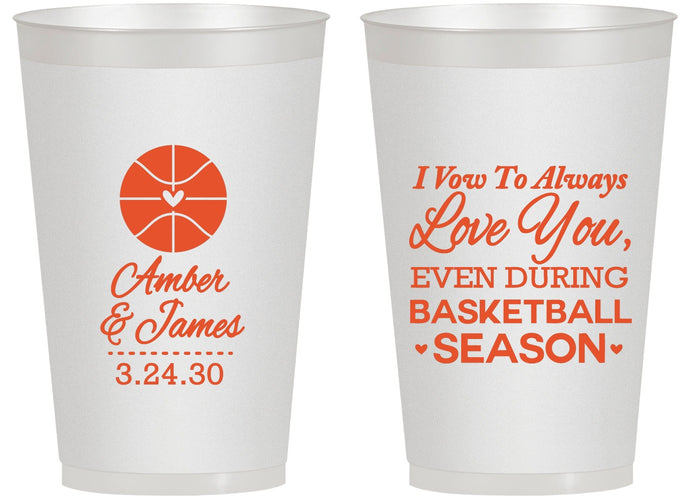 Personalized Wedding 14 oz Frosted Cups - Basketball | 304