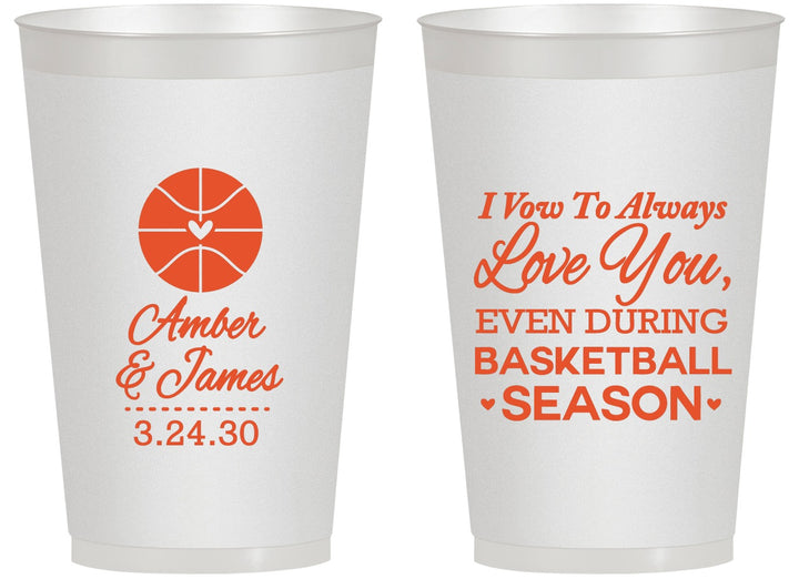 Personalized Wedding 14 oz Frosted Cups - Basketball | 304