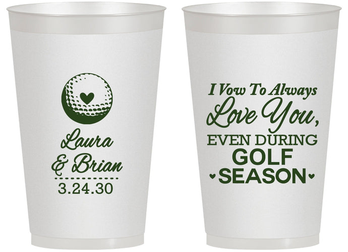 Personalized Wedding 14 oz Frosted Cups - Golf | 305