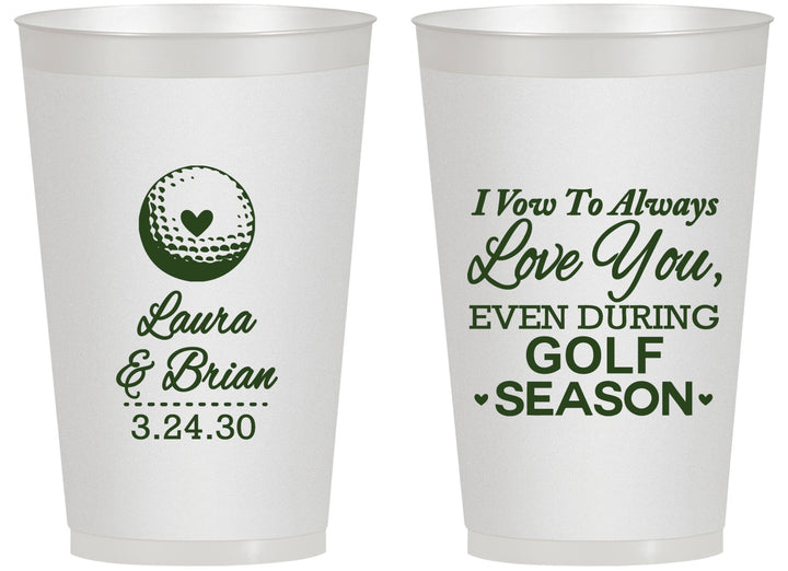 Personalized Wedding 14 oz Frosted Cups - Golf | 305