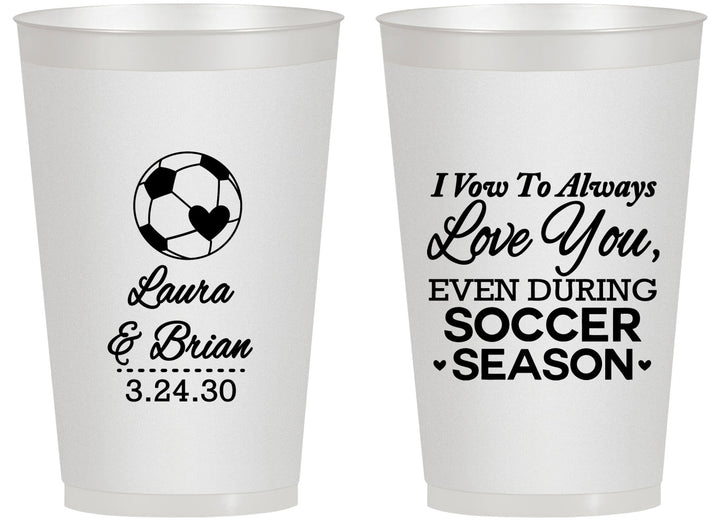 Personalized Wedding 14 oz Frosted Cups - Soccer | 307