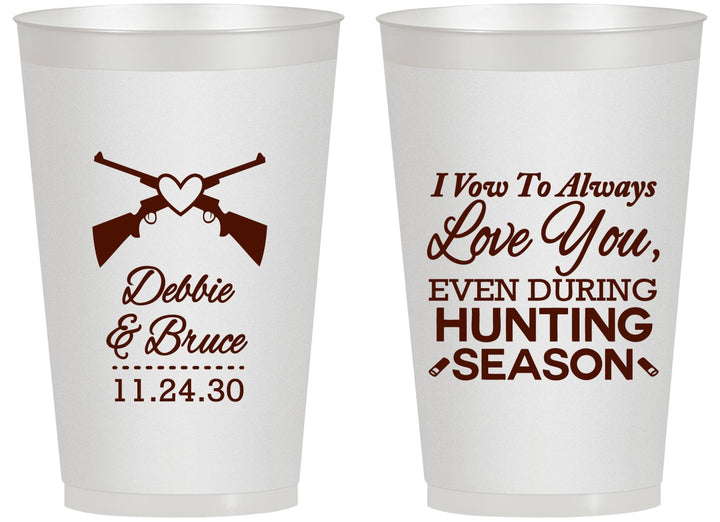 Personalized Wedding 14 oz Frosted Cups - Hunting | 308