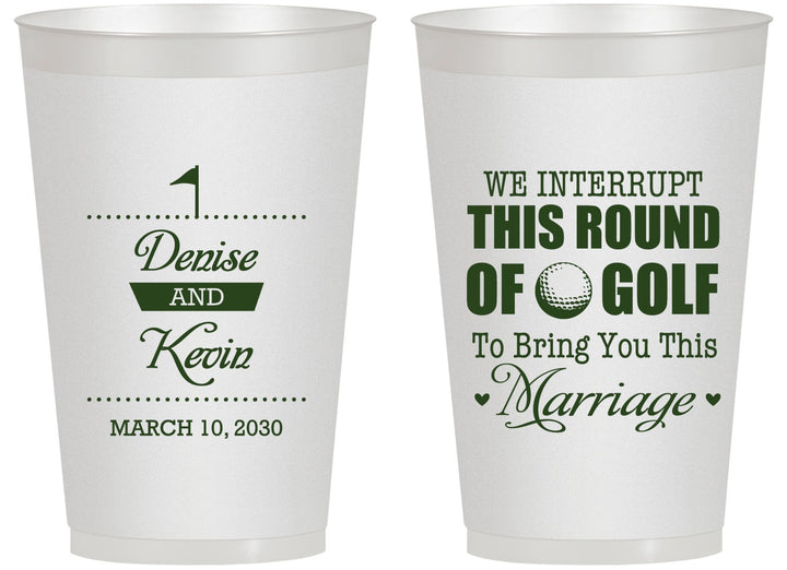 Personalized Wedding 14 oz Frosted Cups - We Interrupt Golf | 309