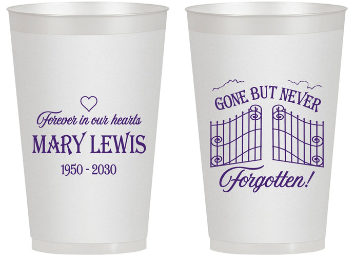 Personalized Memorial 14 oz Frosted Cups - Gone But Never Forgotten | 310001