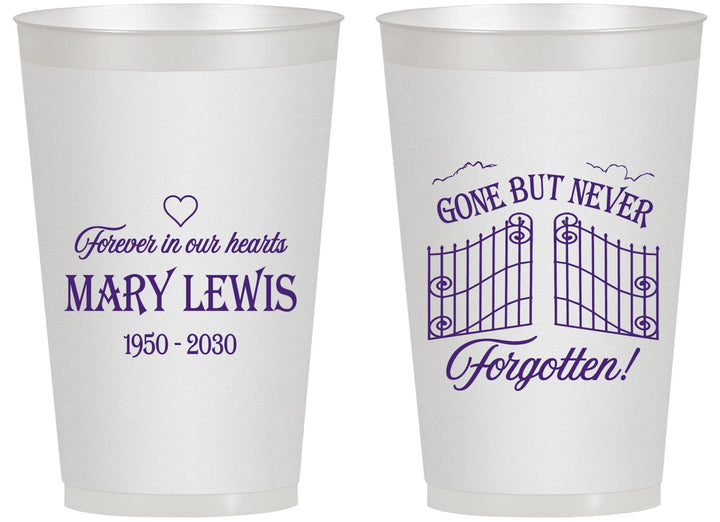 Personalized Memorial 14 oz Frosted Cups - Gone But Never Forgotten | 310001
