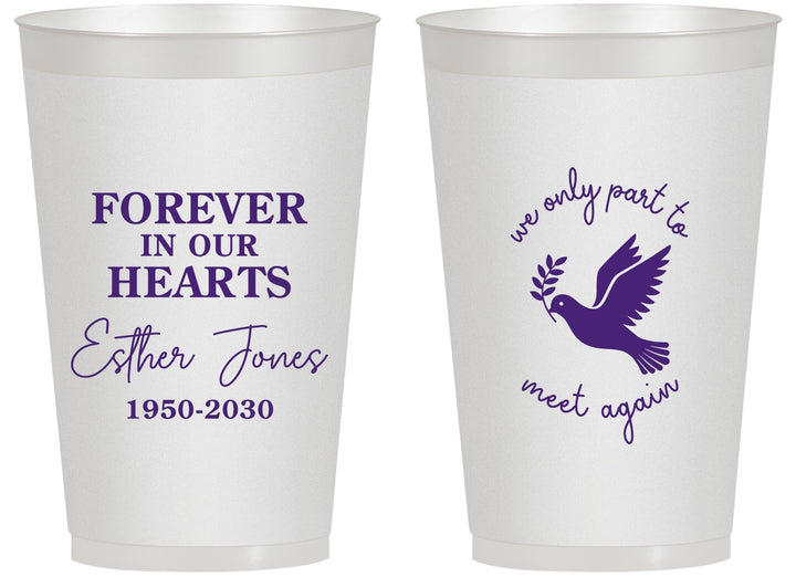 Personalized Memorial 14 oz Frosted Cups - Forever In Our Hearts | 310003