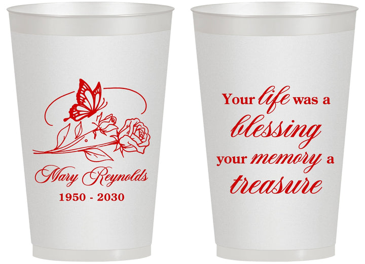 Personalized Memorial 14 oz Frosted Cups - Life Blessing Memory | 310005