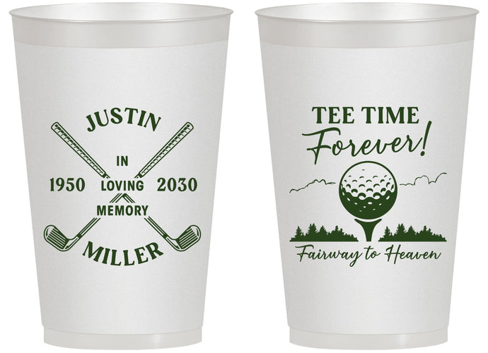 Personalized Memorial 14 oz Frosted Cups - Fairway To Heavens | 310007