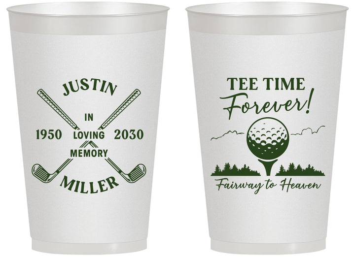 Personalized Memorial 14 oz Frosted Cups - Fairway To Heavens | 310007