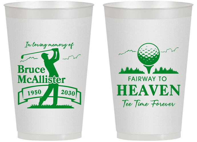 Personalized Memorial 14 oz Frosted Cups - Fairway To Heavens | 310008