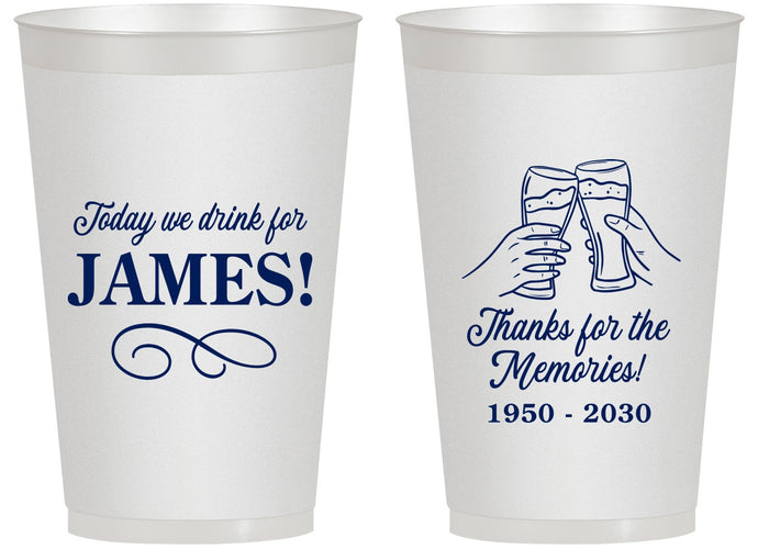 Personalized Memorial 14 oz Frosted Cups - Thanks For The Memories | 310011