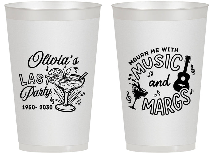 Personalized Memorial 14 oz Frosted Cups - Mourn Me With Music | 310012
