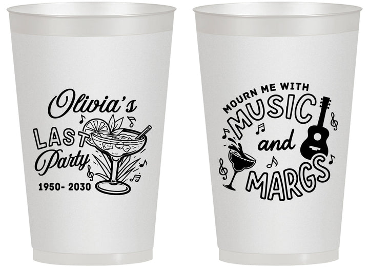 Personalized Memorial 14 oz Frosted Cups - Mourn Me With Music | 310012