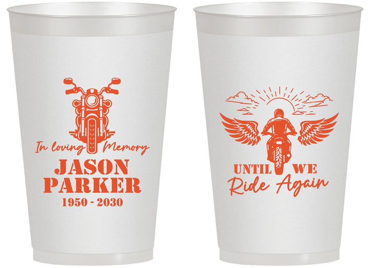 Personalized Memorial 14 oz Frosted Cups - Until We Ride Again | 310016