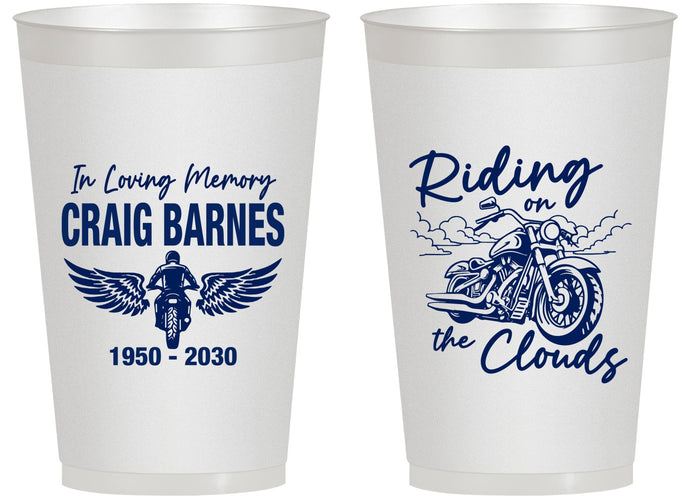 Personalized Memorial 14 oz Frosted Cups - Riding On The Clouds | 310017