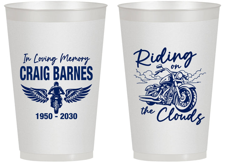 Personalized Memorial 14 oz Frosted Cups - Riding On The Clouds | 310017