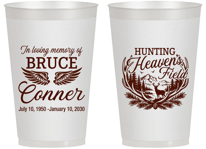 Personalized Memorial 14 oz Frosted Cups - Hunting Heavens Field | 310021