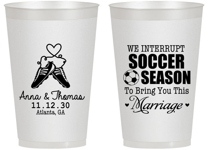 Personalized Wedding 14 oz Frosted Cups - We Interrupt Soccer | 311