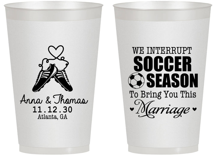 Personalized Wedding 14 oz Frosted Cups - We Interrupt Soccer | 311