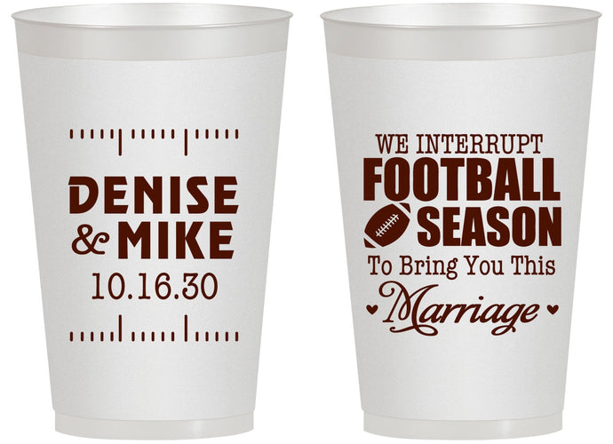 Personalized Wedding 14 oz Frosted Cups - We Interrupt Football | 314