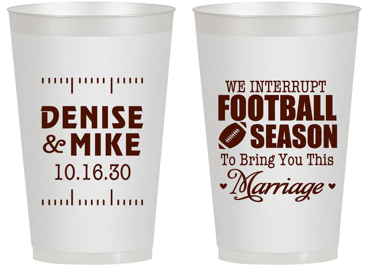 Personalized Wedding 14 oz Frosted Cups - We Interrupt Football | 314