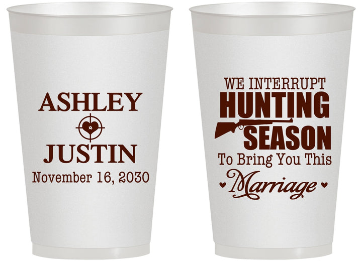 Personalized Wedding 14 oz Frosted Cups - We Interrupt Hunting | 316