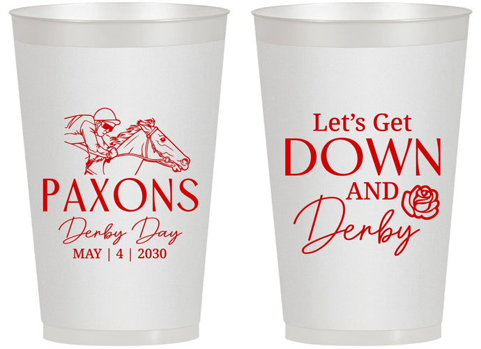 Personalized Derby Day 14 oz Frosted Cups - Lets Get Down And Derby | 320000