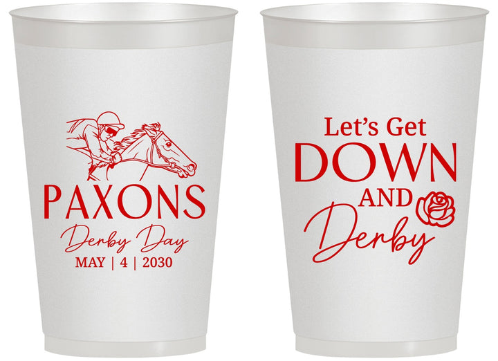 Personalized Derby Day 14 oz Frosted Cups - Lets Get Down And Derby | 320000