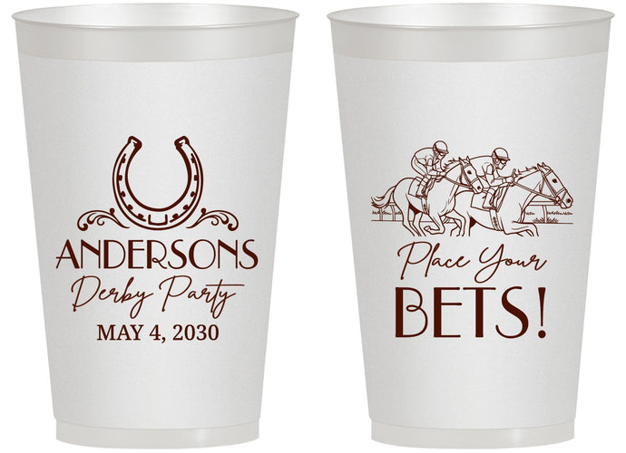 Personalized Derby Day 14 oz Frosted Cups - Place Your Bets | 320003