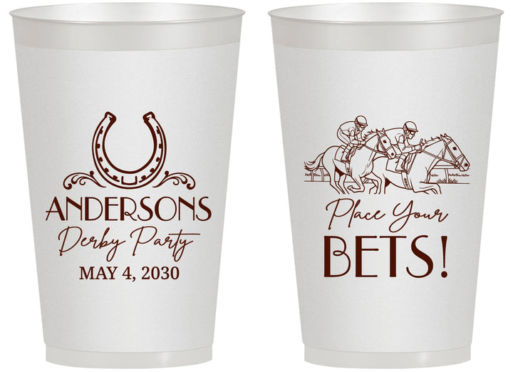 Personalized Derby Day 14 oz Frosted Cups - Place Your Bets | 320003