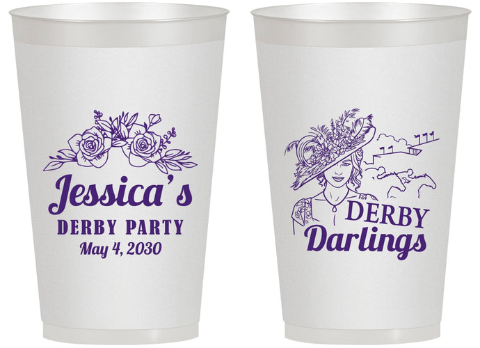Personalized Derby Day 14 oz Frosted Cups - Derby Darlins | 320004