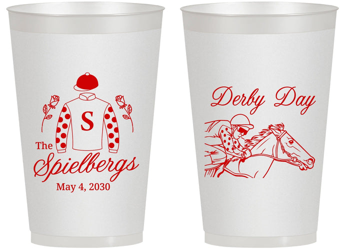 Personalized Derby Day 14 oz Frosted Cups - Horses | 320007