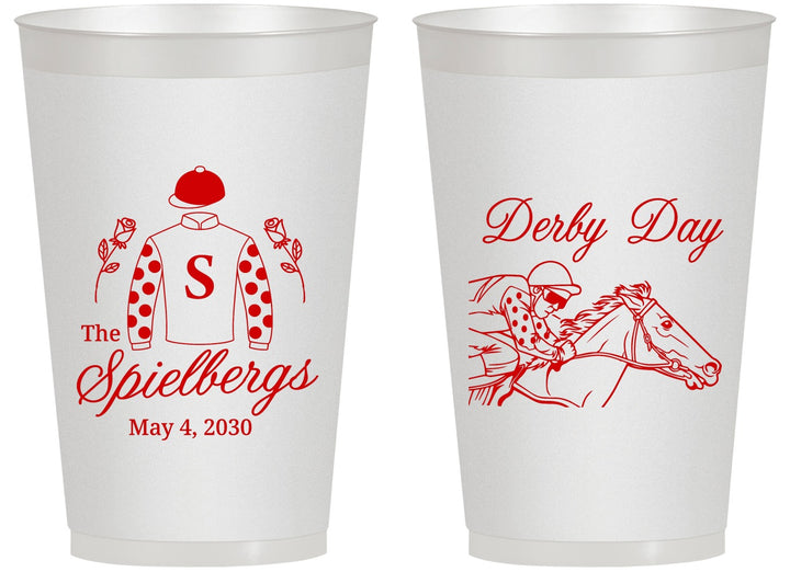 Personalized Derby Day 14 oz Frosted Cups - Horses | 320007