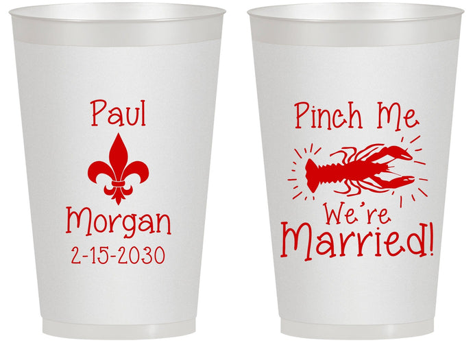 Personalized Wedding 14 oz Frosted Cups - Crawfish Boil | 330