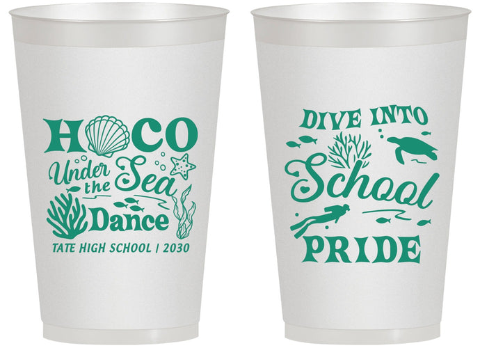 Personalized Homecoming 14 oz Frosted Cups - Hoco Under The Sea | 330000