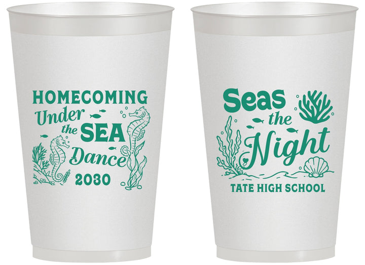Personalized Homecoming 14 oz Frosted Cups - Under The Sea Dance | 330001
