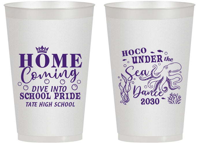 Personalized Homecoming 14 oz Frosted Cups - Under The Sea Dance | 330002