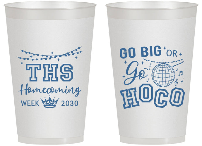 Personalized Homecoming 14 oz Frosted Cups - Big Or Go Hoco | 330004