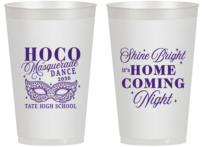 Personalized Homecoming 14 oz Frosted Cups - Hoco Masquerade Dance | 330009