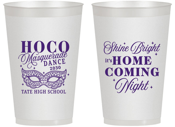Personalized Homecoming 14 oz Frosted Cups - Hoco Masquerade Dance | 330009